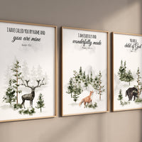 Nursery decor woodland, mountain wall art, tree nursery decor, adventure theme nursery, forest, sage green, bible nursery, verse nursery