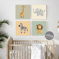 Nursery wall art animals, gender neutral nursery, nursery prints animals, woodland animals nursery, baby room wall art, animal wall art