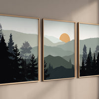 Nursery decor woodland, mountain wall art, tree nursery decor, adventure theme nursery, forest nursery, home decor