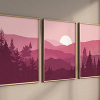 Nursery decor woodland, mountain wall art, tree nursery decor, adventure theme nursery, forest nursery, home decor