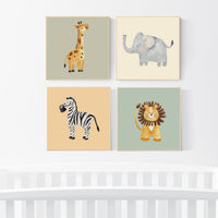 Nursery wall art animals, gender neutral nursery, nursery prints animals, woodland animals nursery, baby room wall art, animal wall art