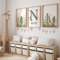 Boho Nursery Decor, Cactus Nursery Prints, Boho Nursery Prints, Cactus Wall Art, Cactus Art Print, Nursery Decor, Set of 3 Nursery Prints