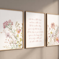 Wildflower print nursery, nursery decor girl wildflower, nursery wall art girl, boho nursery wall art wildflower, flower nursery wall art