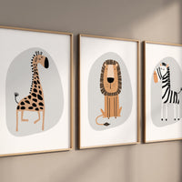 Nursery decor neutral, Safari Nursery Wall Prints, Boho Nursery Prints, jungle animals, gray nursery, Nursery Art, animal Nursery Decor