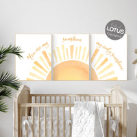 Boho Sunshine print, Boho setting sun, Nursery Wall art print, Boho wall art set , Gender Neutral Kids wall art, Sunshine decor