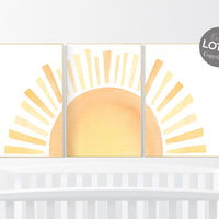 Boho Sunshine print, Boho setting sun, Nursery Wall art print, Boho wall art set , Gender Neutral Kids wall art, Sunshine decor