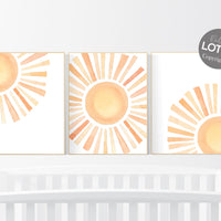 Sunshine print, sun nursery, Boho setting sun, Nursery Wall art print, Boho wall art set , Gender Neutral Kids wall art, Sunshine decor