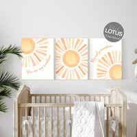 Boho sunshine nursery, Sunshine print, sun nursery, Nursery Wall art print, Boho wall art set , Gender Neutral Kids wall art, Sunshine decor