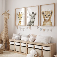 Safari Nursery Decor, Safari Nursery Prints, Safari Nursery Wall Art, safari animals, safari Baby Animal Prints for Nursery, gender neutral