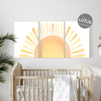 Boho Sunshine print, Boho setting sun, Nursery Wall art print, Boho wall art set , Gender Neutral Kids wall art, Sunshine decor