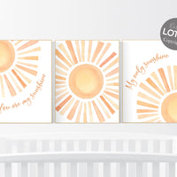 Boho sunshine nursery, Sunshine print, sun nursery, Nursery Wall art print, Boho wall art set , Gender Neutral Kids wall art, Sunshine decor