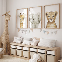 Safari Nursery Prints, Safari Nursery Decor, Safari Nursery Wall Art, safari animals, safari Baby Animal Prints for Nursery, gender neutral