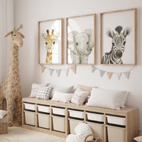 Safari Nursery Prints, Safari Nursery Decor, Safari Nursery Wall Art, safari animals, safari Baby Animal Prints for Nursery, gender neutral