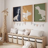 Dinosaur Prints for boys room, T-Rex Print, Triceratops Print, Brachiosaurus print, Dinosaur Wall art, Boy nursery decor, boys room wall art