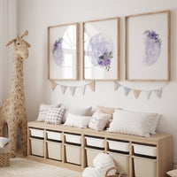 Moon wall art, Moon nursery decor, purple nursery, Full moon print, Moon print, nursery decor girl, moon phases print, girls room decor