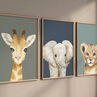 Animal Prints, Animal Nursery wall art, safari animals, Sage Green Nursery Art, animal Nursery Decor, gender neutral nursery, baby room