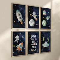 Space Nursery Prints, Nursery Decor Space Boy, boys room decor, Nursery Wall Art Space, Astronaut Prints, Outer Space Prints, space wall art