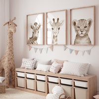 Safari Nursery Decor, Safari Nursery Prints, Safari Nursery Wall Art, safari animals, safari Baby Animal Prints for Nursery, gender neutral