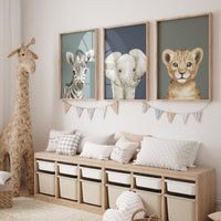 Animal Prints, Animal Nursery wall art, safari animals, Sage Green Nursery Art, animal Nursery Decor, gender neutral nursery, baby room