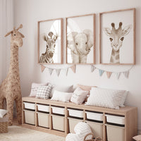 Safari Nursery Prints, Safari Nursery Decor, Safari Nursery Wall Art, safari animals, safari Baby Animal Prints for Nursery, gender neutral
