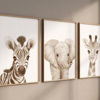 Safari Nursery Prints, Safari Nursery Decor, Safari Nursery Wall Art, safari animals, safari Baby Animal Prints for Nursery, gender neutral