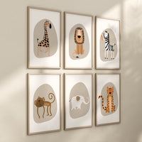 Safari Nursery Wall Prints, Boho Nursery Prints, jungle animals, neutral Nursery Art, animal Nursery Decor, animal prints, gender neutral