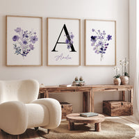 Purple flower nursery decor, Nursery decor girl purple, nursery decor girl flower, lavender nursery, lilac nursery, girls room decor purple