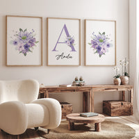 Purple flower nursery decor, Nursery decor girl purple, nursery decor girl flower, lavender nursery, lilac nursery, girls room decor purple