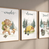 Travel nursery print, Explore nursery wall art, Baby boy nursery, Adventure Set of 3 prints, Camping Prints, Adventure Nursery Decor