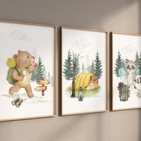 Camping Prints, Adventure Nursery Decor, Travel nursery print, Explore nursery wall art, Baby boy nursery, Adventure Set of 3 prints,