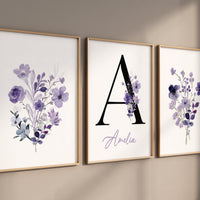 Purple flower nursery decor, Nursery decor girl purple, nursery decor girl flower, lavender nursery, lilac nursery, girls room decor purple