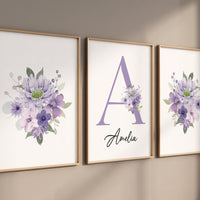 Purple flower nursery decor, Nursery decor girl purple, nursery decor girl flower, lavender nursery, lilac nursery, girls room decor purple