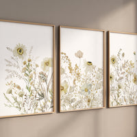 Boho Nursery wall art, Wildflower Nursery Decor, Floral Nursery, neutral colors, vintage flower, Botanical Print, home decor, cream decor