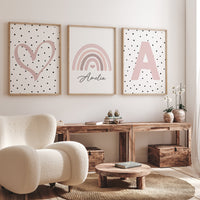 Boho nursery, rainbow nursery, nursery decor, Girl bedroom art, name print, girls room decor, blush nursery, baby girl wall art