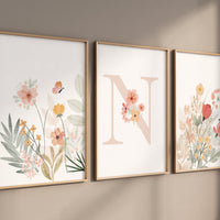 Boho Nursery wall art, Wildflower Nursery Decor, Floral Nursery, Girl Nursery Decor, vintage flower nursery, Botanical Print, home decor