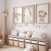 Safari nursery decor, animal prints, Safari animals, elephant nursery, Floral Nursery Prints, neutral nursery, beige nursery