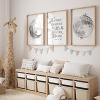 Moon nursery, Gray nursery decor, moon print, grey nursery art, neutral nursery, baby room wall art, gender neutral nursery ideas