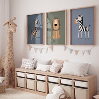 Safari Nursery Wall Prints, Boho Nursery Prints, jungle animals, Sage Green Nursery Art, animal Nursery Decor, animal prints