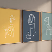 Safari Nursery Wall Prints, Boho Nursery Prints, jungle animals, Sage Green Nursery Art, animal Nursery Decor, animal prints