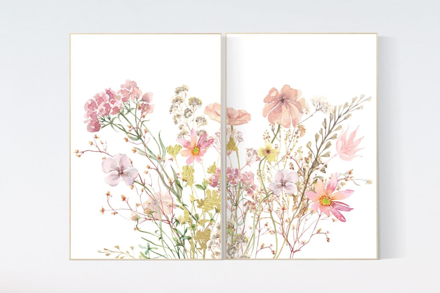 Boho Nursery wall art, Wildflower Nursery Decor, Floral Nursery, Girl ...