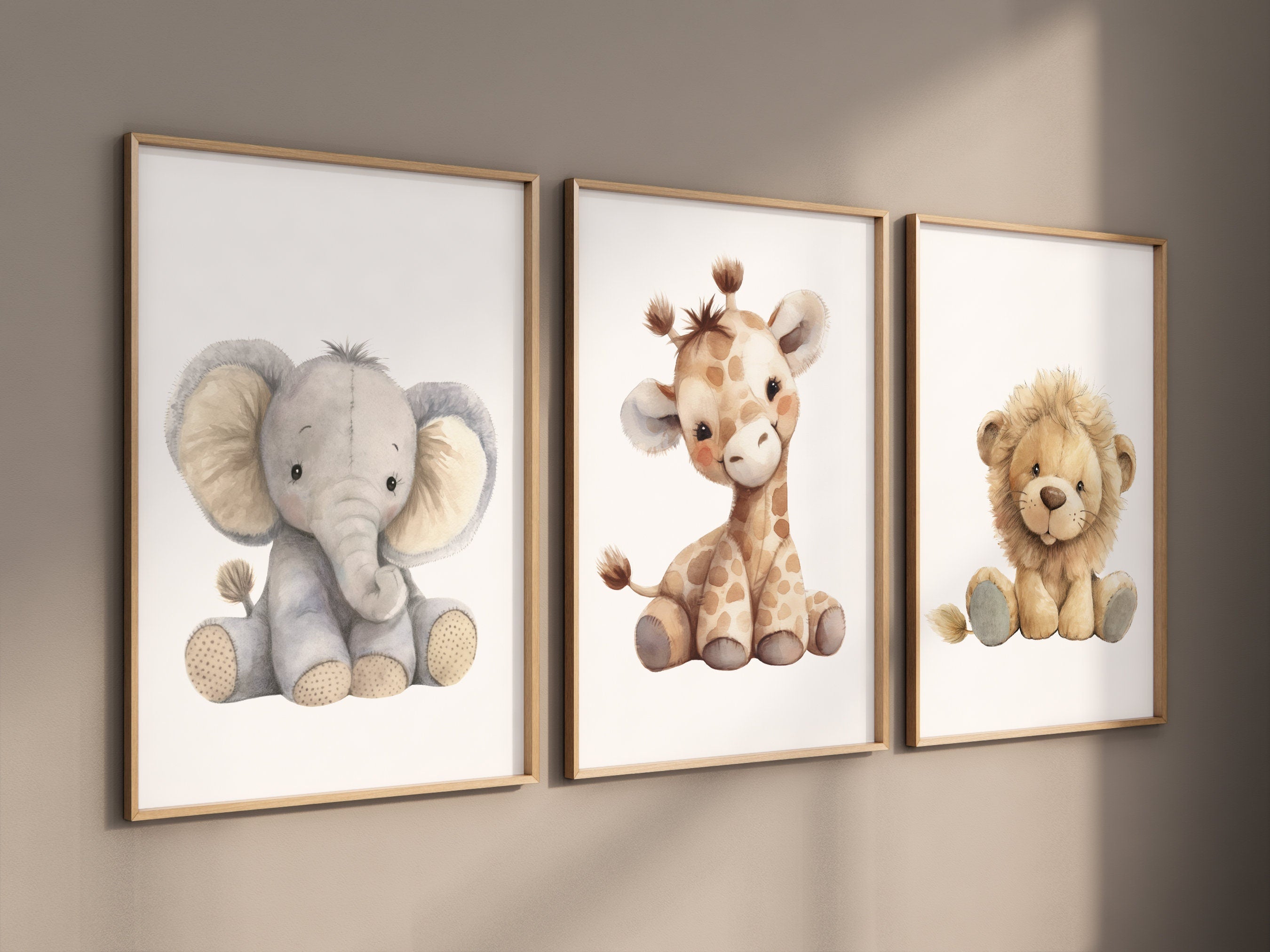 Animal prints, gender neutral nursery, Plush animals, Safari Animal Nu ...