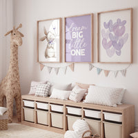 Bunny nursery, heart print, you are so loved, Girl bedroom art, name print, girls room decor, purple nursery, lilac nursery, girl nursery