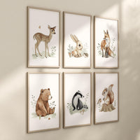 Woodland Animal Prints, animal prints, gender neutral, Wall Art, Forest Animal, Woodland Animal Prints, safari animals