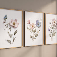 Flower print, Boho Nursery wall art, Wildflower Nursery Decor, Girl Nursery Decor, flower art, Botanical Print, boho home decor, girls room