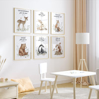 Woodland Animal Prints, animal prints, gender neutral, Forest Animal, Woodland Animals, safari animals, bible nursery, verse nursery