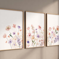 Wildflower Nursery, Boho prints, Botanical Prints, girl nursery decor, floral nursery, blush pink and purple, flower nursery, home decor
