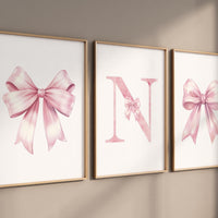 Bow print wall art, Bow nursery print, pink Bow nursery wall art, bow nursery art, bow nursery decor, bow print wall art pink, girl nursery