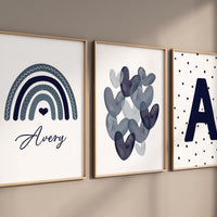 Nursery decor boy Boho, rainbow nursery, navy nursery, boys room decor, Navy blue nursery, boy nursery print, nursery wall art
