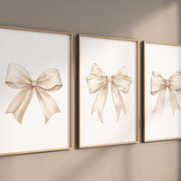 Bow print wall art, Beige Bow Print, Bow nursery print, Bow nursery wall art, bow nursery art, bow nursery decor, cream bow print, teen room