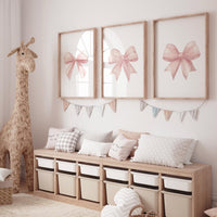 Bow print wall art, Bow nursery print, pink Bow nursery wall art, bow nursery art, bow nursery decor, bow print wall art pink, girl nursery